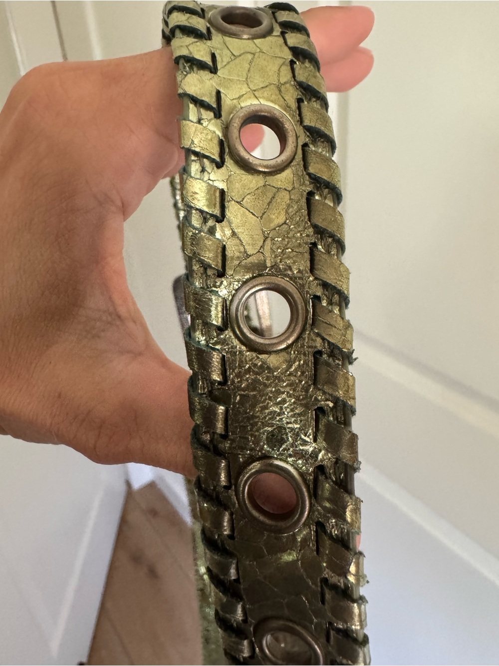 Urban Outfitters Metallic Olive Green Studded Shoulder Bag - Picture 5 of 7